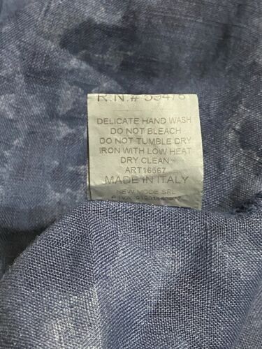 NWT Bellambra Women’s Blue Linen Dress Sz Small Italy Batik Tie Dye Resort - Picture 9 of 9