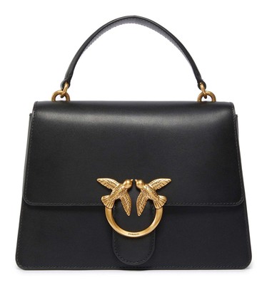 PINKO Love One Top Handle Classic Light M Handtasche Tasche Black - Antique Gold
