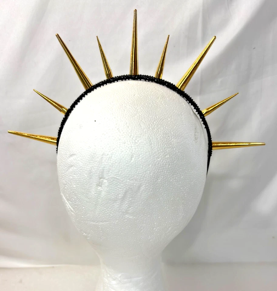 Diadema Corona Gótica Punta Tiara Dorado Gótico Puntiagudo Reina Juegos con disfraces Foto 2 de 4