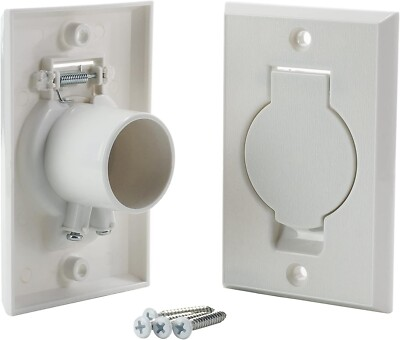 #ad White Round Door Central Vacuum Inlet Valve Wall Plate Fits Hayden Beam Nutone $13.49