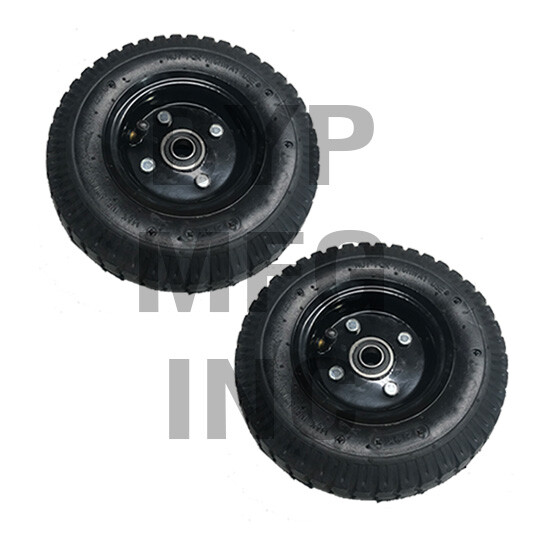 2pc - 8" Pneumatic Wheel w/ Black Rim for Truck Dolly Wagon 