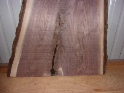 1 PC RUSTIC WALNUT SLAB KILN DRIED LUMBER WOOD 27V LIVE EDGE BARK FLAT 1'' THICK