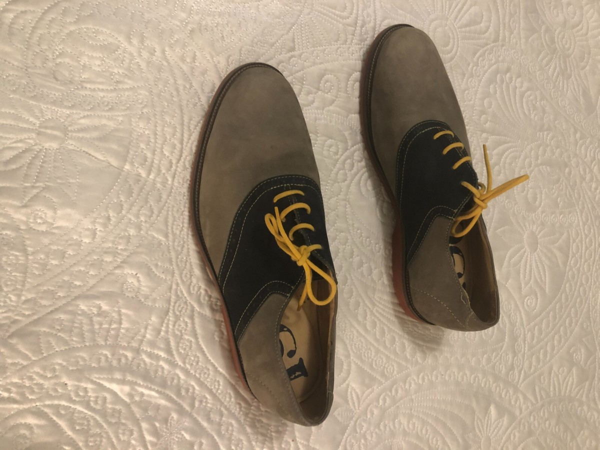 Nordstrom 1901 Tan Suede Blue Leather Oxford Dress Shoes 10 