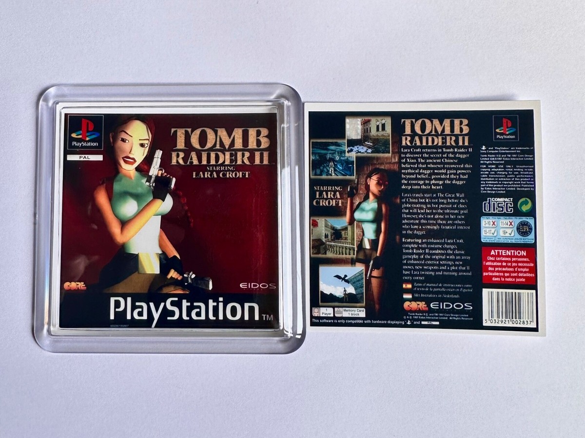 Jaquette Arrière Officielle PS1 Tomb Raider II - Pour Jeu PlayStation 1 - Bon état