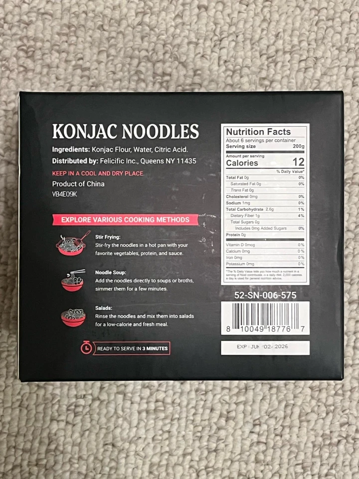 2x 52USA Fideos Konjac Orgánicos, Ceto, Paleo, Veganos 52.8 OZ 3 Variedad 6 Paquetes Foto 4 de 4