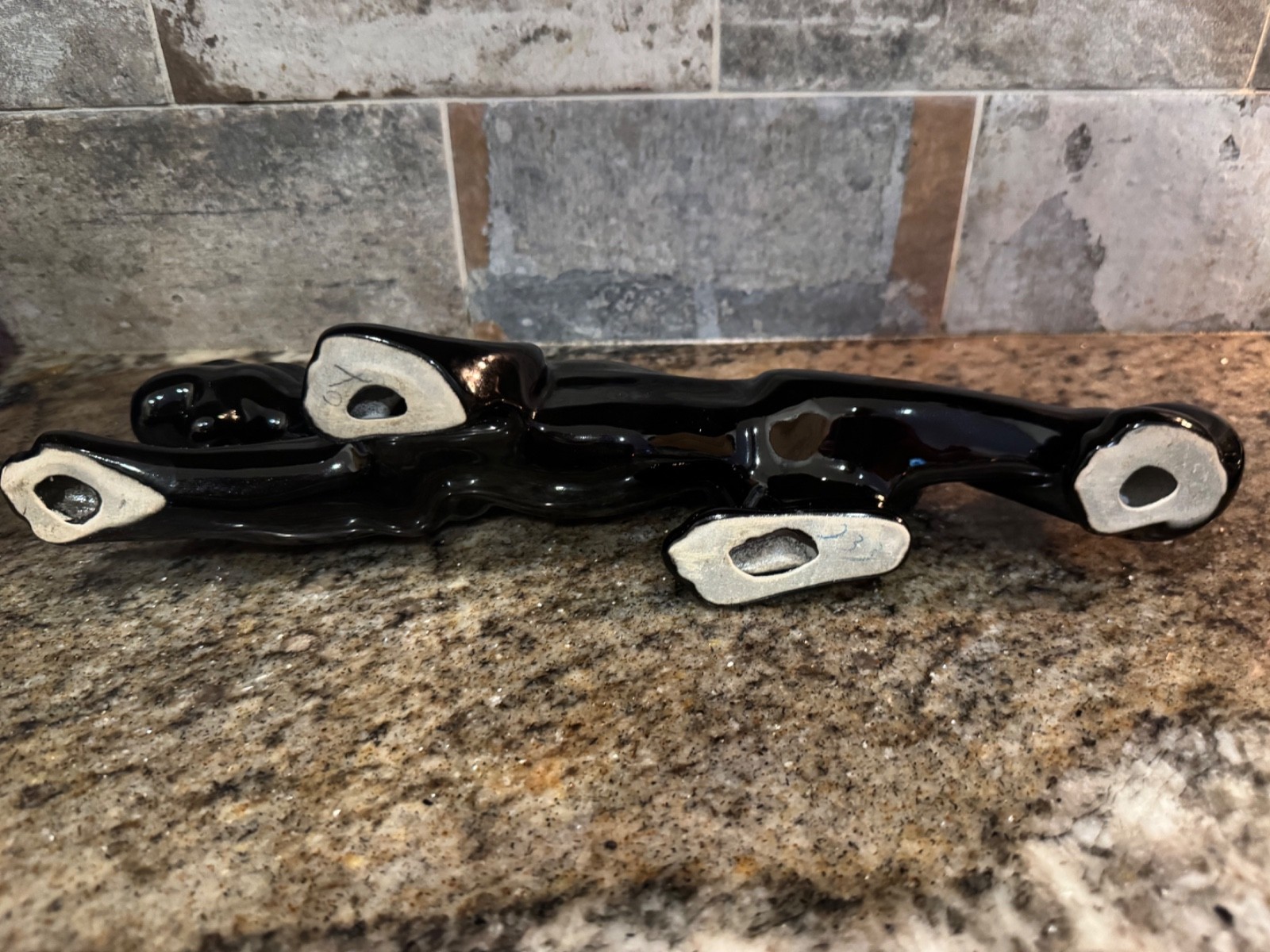 Vintage Pair Stalking 1950 Glossy Black Panther Figurine Statue 13” Royal Haeger