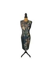 Calvin Klein Floral Sheath Dress 4 NWT Dark Green Botanical Cocktail Knee Length