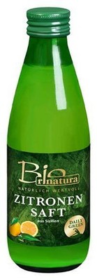 Rinatura Zitronensaft Bio 250 ml Flasche Vegan 