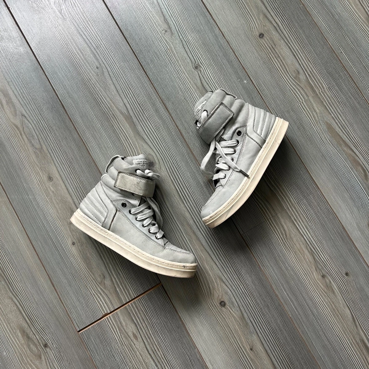 AllSaints Lex Sneakers Men\'s US 8 Gray White Canvas Low Top Platform Shoes GAL94 Amazon.com | AllSaints Men main image 3