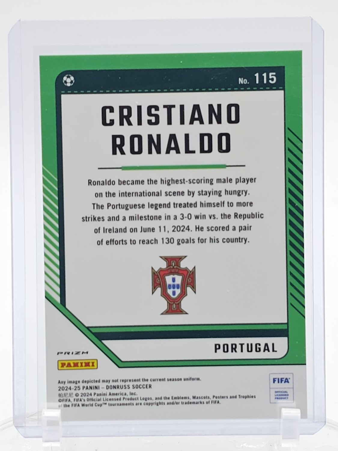 CRISTIANO RONALDO 2024-25 DONRUSS OPTIC ARGYLE PRIZM SP #115 PORTUGAL Q8169 view 2