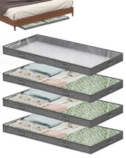 3 Inch Low Profile Under Bed Storage Containers, No-Structure, Foldable Under...