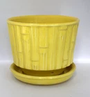 Vintage McCoy  BAMBOO Yellow Flower Pot, 5"