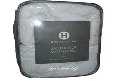 HOTEL COLLECTION Luxe Eurotop KING MATTRESS PAD NEW $375