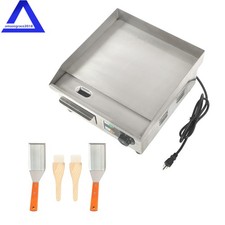 Plancha Eléctrica Comercial 14" Encimera Plancha Parrilla Tapa Plana 1500W