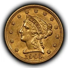 1905 G$2.50 Liberty Head Gold Quarter Eagle - Luster - AU- SKU-G5363