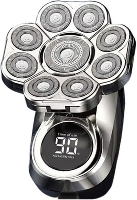Skull Shaver Electric Palm Razor LED Cordless Rechargeable 9 Blades Wet Dry SET.