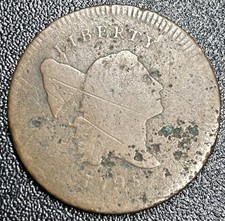 1795 Liberty Cap Half Cent 1/2c Plain Edge No Pole Cohen C-6a R-1