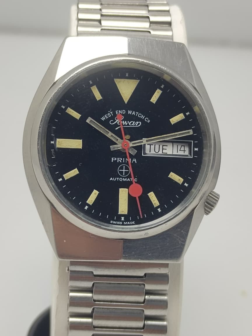 Automatic Co made Vintage Sowar End 36mm West Swiss Watch Men’s Prima Watch - vintagewatches.pk