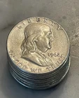[Lot of 28] Walking/Franklin  Half Dollar - 90% Silver  Random dates 1941-1964