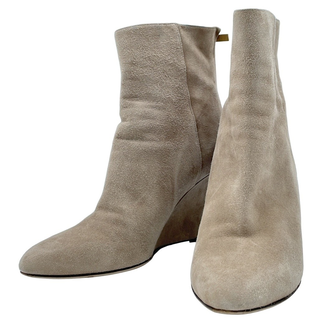 SAOLA STIVALI JIMMY CHOO suola zeppa pelle scamosciata beige 36 usati MESC 0