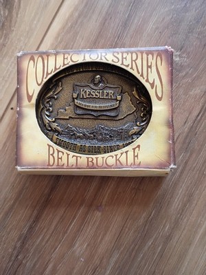 KESSLER AMERICAN WHISKEY - VINTAGE 1993 COLLECTOR SERIES BRASS BELT BUCKLE -NIP