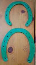 2 Diamond Horseshoes Green for Good Luck / Prosperity