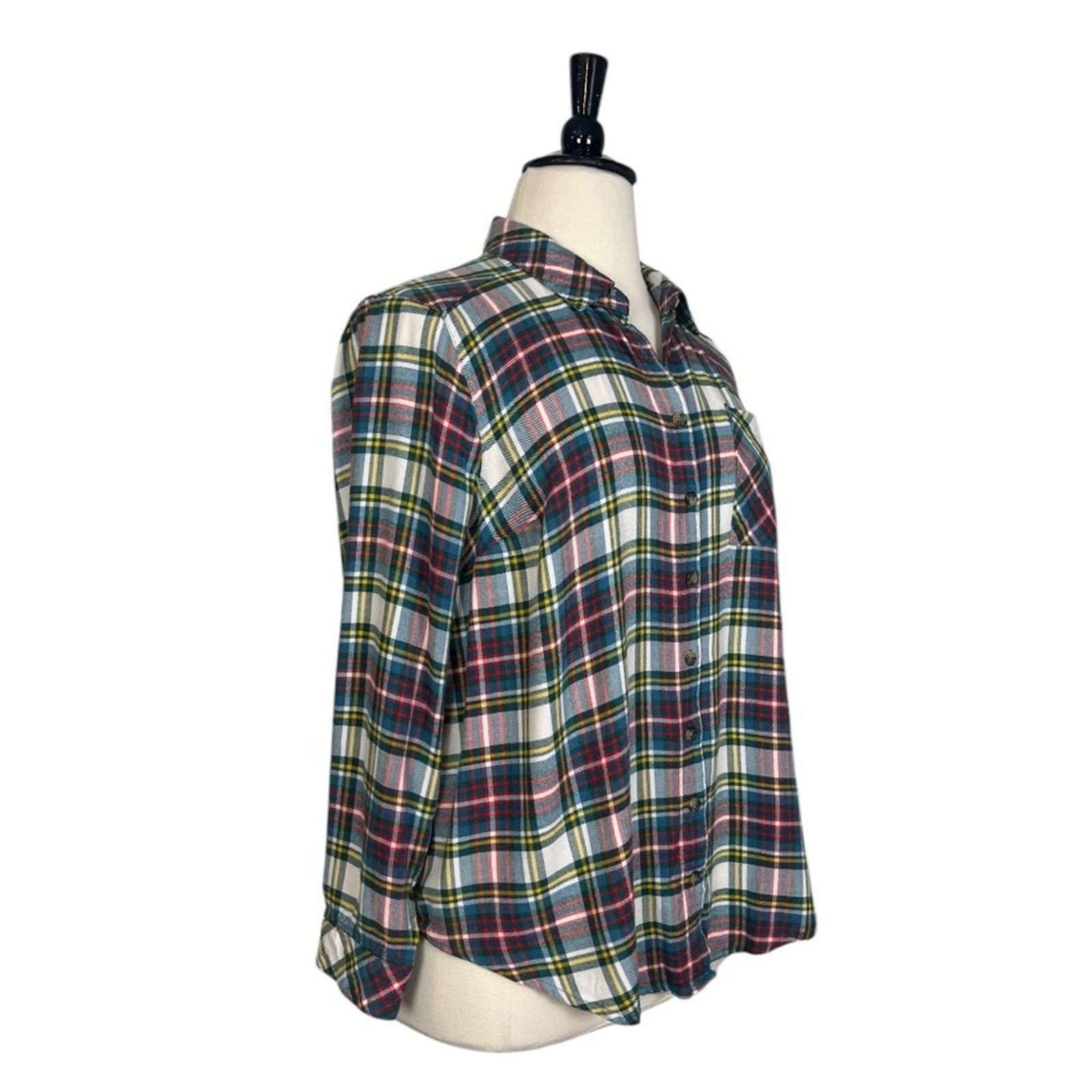 Torrid Button Down Collared Soft Flannel Red Gree… - image 2