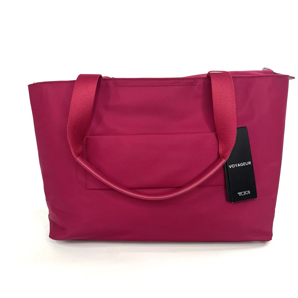 Bolso de Mano TUMI Voyageur MAGGIE Nylon con Cremallera Rosa Fucsia con Plata Foto 4 de 4