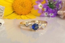2Ct Round Cut Simulated Sapphire Women's Engagement Ring 14K Yellow Gold Plated