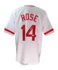 Pete Rose Signed/Auto White Custom Baseball Jersey Cincinnati Reds JSA