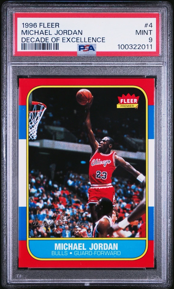 1996 NBA Fleer Decade Of Excellence Michael Jordan #4 PSA 9 MINT