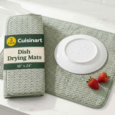 Dish Drying Mat XL 18x24 Ultra Absorbent Microfiber Foldable Cuisinart Kitchen