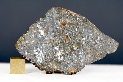 Meteorite: HED Eucrite-melt breccia, El Hareicha 002,  full slice of 14.8 grams