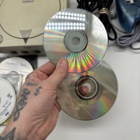 SEGA Dreamcast Console - White W/ Blue Controllers And Games - TESTED & WORKING