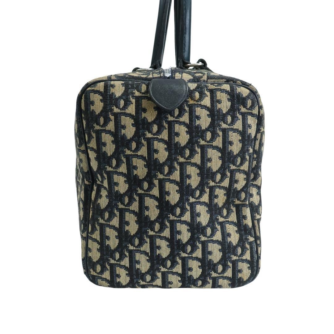 Christian Dior Mini Boston Handbag Canvas Leather Navy Beige Authentic thumbnail 18