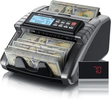 Money Counter Machine with Value Counting, Support Dollar and Euro, UV, MG, M...