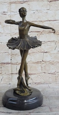 French Bronze Ballet Dancer Statue MILO Ballerina Sculpture Hand Made Figurine