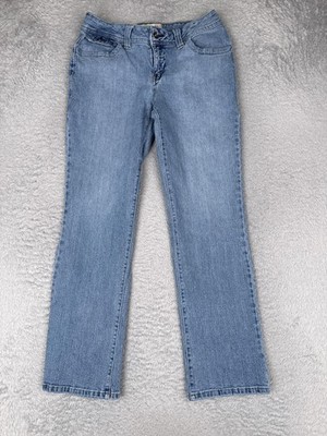 Faded Glory Bootcut Jeans Womens 4P Blue Light Wash Mid Rise Stretch 26x28