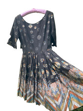 Vintage Hawaiian 1950s Alfred Shaheen Tea Timer Circle Dress/Coat - UK 10ish