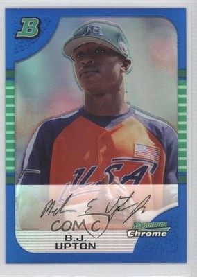 2005 Bowman Draft Chrome Blue Refractor 10/150 BJ Upton #BDP142 1c1