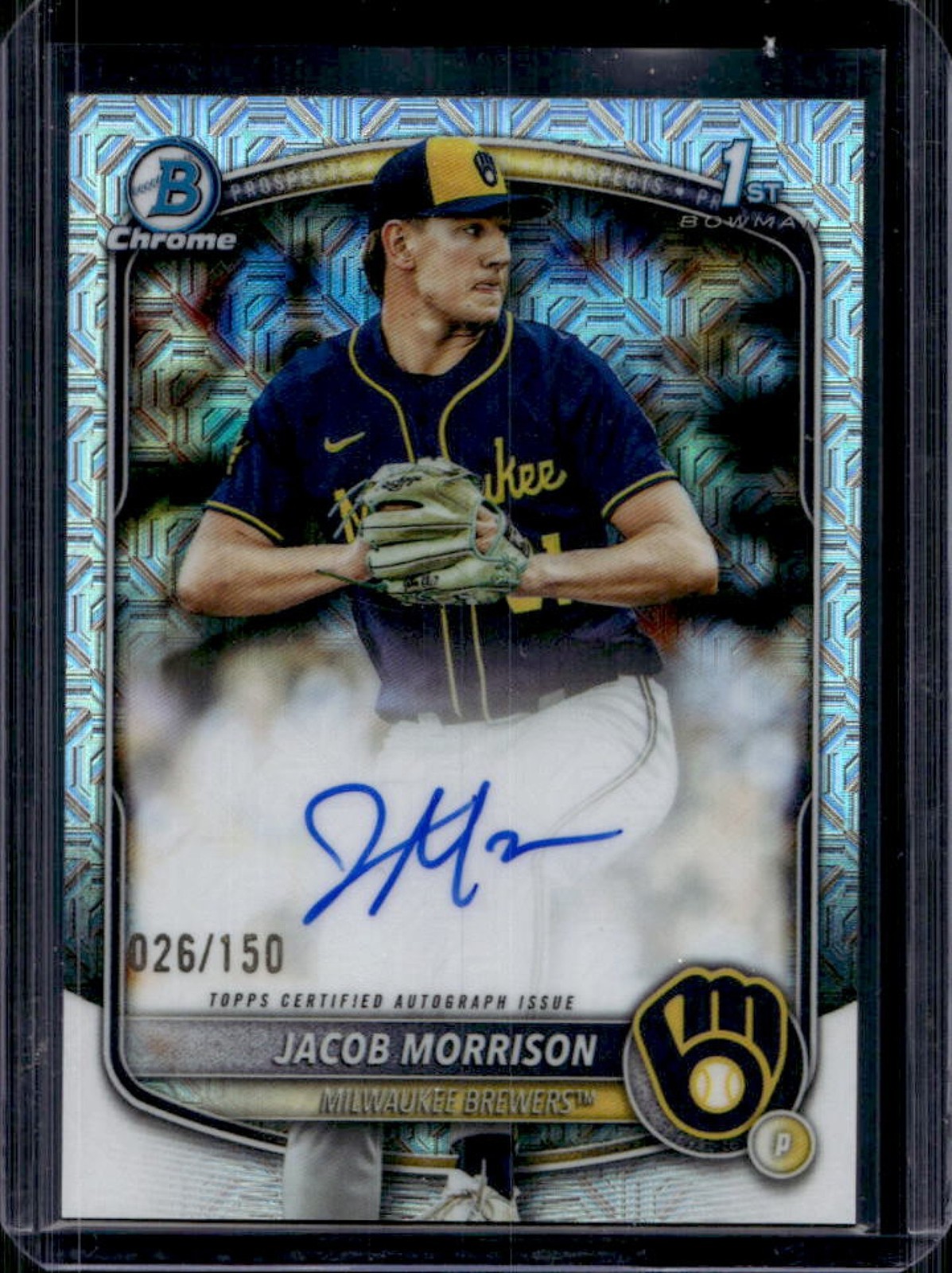 2025 Bowman Draft Jacob Morrison Chrome Auto HTA Choice Refractor 1st #/150