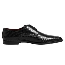 DOLCE & GABBANA Shoes Black Leather Lace Up Dress Men Derby EU40 / US7 1500usd