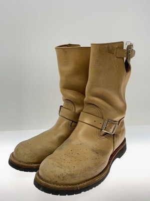 WESCO Boots Engineer Boots Vibram Sole Leather Beige Size 8.5