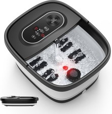 Snailax Foot Spa Massager with Heat, Infrared, Bubble, Shiatsu Rollers Timer