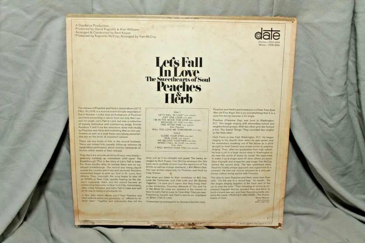 Let's Fall in Love - Peaches and Herb - Vintage vinyl album cover