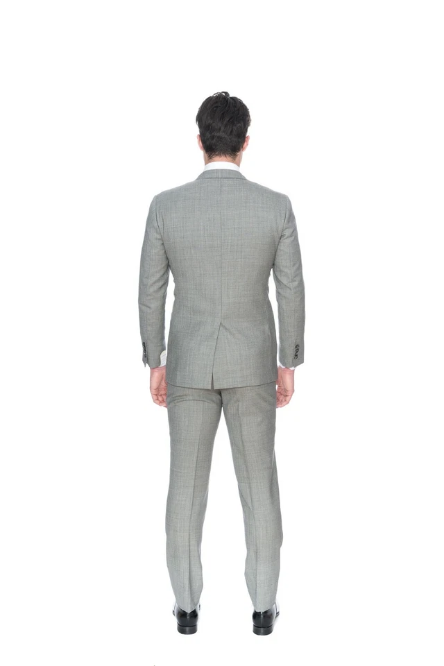 $4590 Traje D'AVENZA Gris Lana Doble Pecho Cosido a Mano en Italia 40 EE. UU. / 50 UE Foto 2 de 4