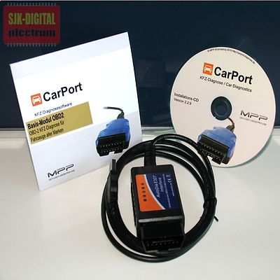Universal Diagnose Interface OBD2 KFZ Diagnose Gerät + Carport Lizenz Software !
