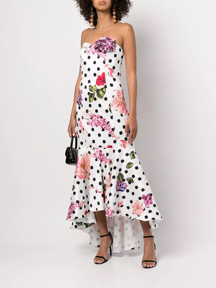 Marchesa notte strapless clearance floral dress