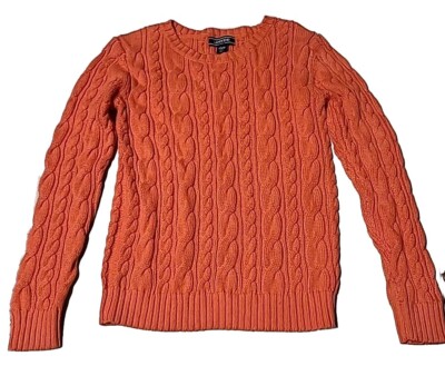 Lands' End Women's XS (2/4) Crewneck Pullover Orange