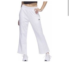 Adidas Women's Xpress Flare Wide Leg Sweat Warm Up Pants Large 70 White